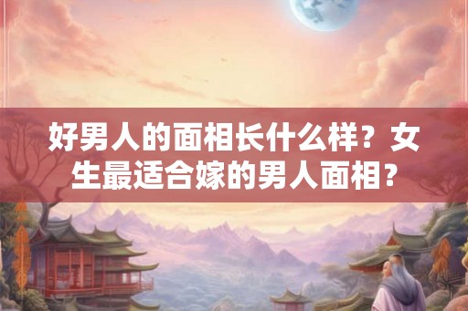 好男人的面相长什么样？女生最适合嫁的男人面相？