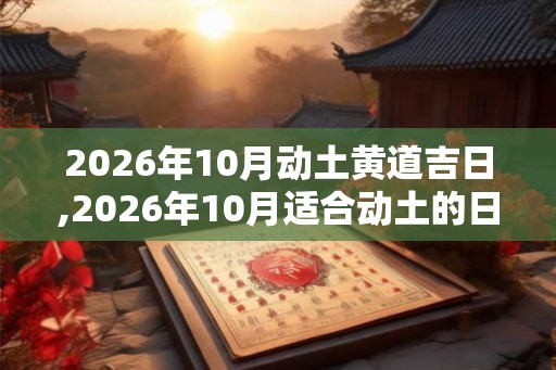 2026年10月动土黄道吉日,2026年10月适合动土的日子