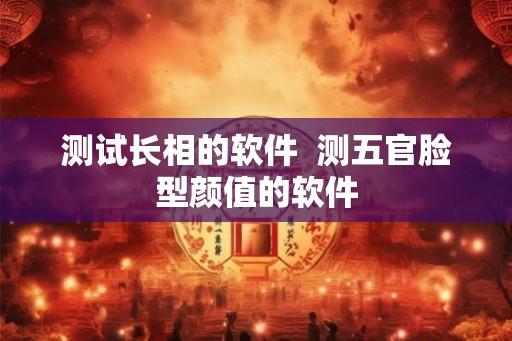 测试长相的软件  测五官脸型颜值的软件