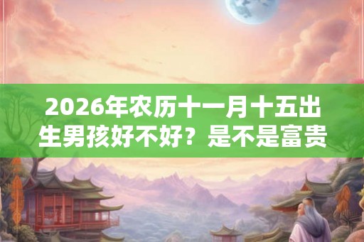 2026年农历十一月十五出生男孩好不好？是不是富贵命？