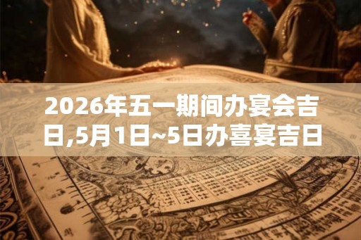 2026年五一期间办宴会吉日,5月1日~5日办喜宴吉日