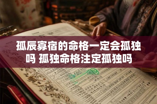 孤辰寡宿的命格一定会孤独吗 孤独命格注定孤独吗