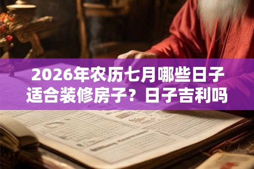 2026年农历七月哪些日子适合装修房子？日子吉利吗？