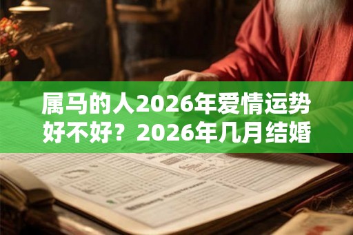 属马的人2026年爱情运势好不好？2026年几月结婚好？
