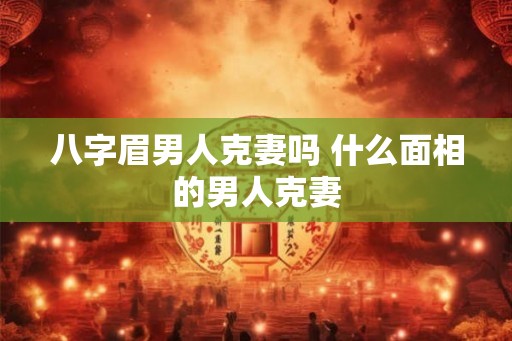 八字眉男人克妻吗 什么面相的男人克妻
