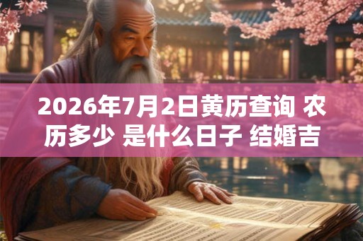 2026年7月2日黄历查询 农历多少 是什么日子 结婚吉时