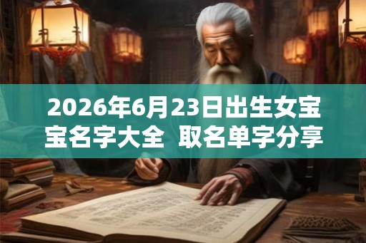 2026年6月23日出生女宝宝名字大全  取名单字分享