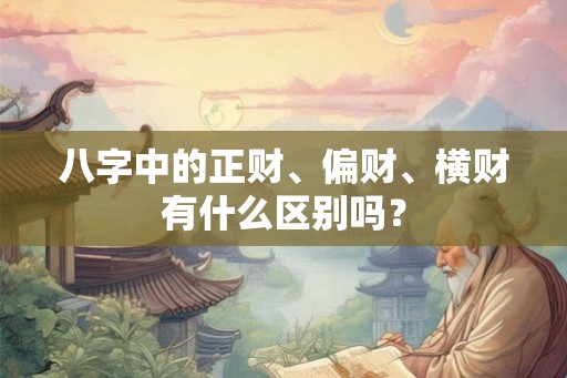 八字中的正财、偏财、横财有什么区别吗? 八字中的正财、偏财、横财有什么区别吗?