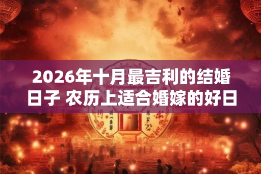 2026年十月最吉利的结婚日子 农历上适合婚嫁的好日子