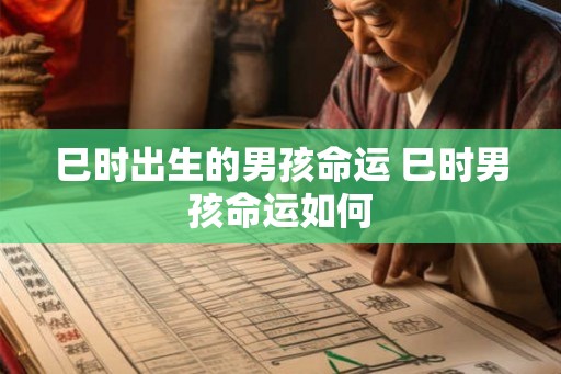 巳时出生的男孩命运 巳时男孩命运如何 巳时出生的男孩命运 巳时男孩命运如何