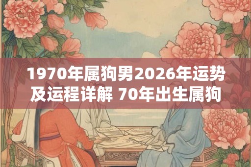1970年属狗男2026年运势及运程详解 70年出生属狗人2026全年每月运势男性