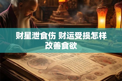 财星泄食伤 财运受损怎样改善食欲