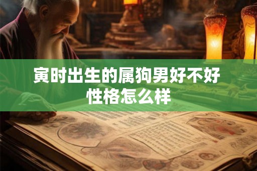 寅时出生的属狗男好不好 性格怎么样
