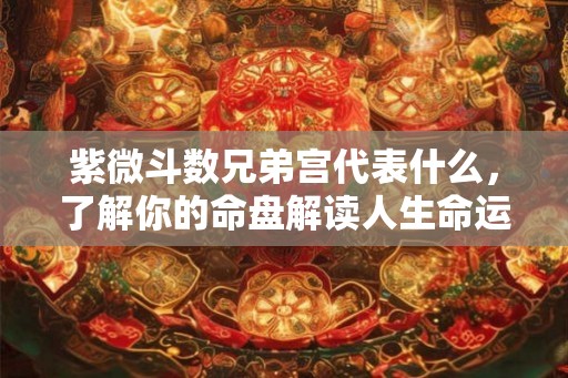 紫微斗数兄弟宫代表什么，了解你的命盘解读人生命运