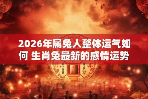 2026年属兔人整体运气如何 生肖兔最新的感情运势分析