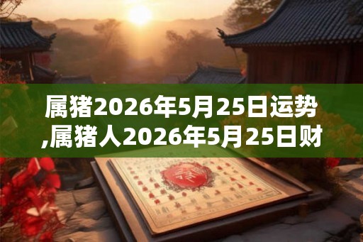 属猪2026年5月25日运势,属猪人2026年5月25日财运,生肖猪2026年5月25日运势 属猪2026年5月25日运势,属猪人2026年5月25日财运,生肖猪2026年5月25日运势