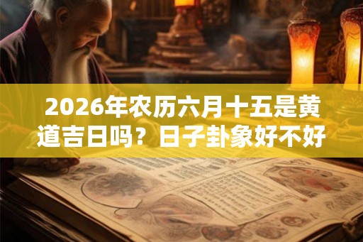 2026年农历六月十五是黄道吉日吗？日子卦象好不好？