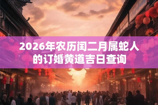 2026年农历闰二月属蛇人的订婚黄道吉日查询