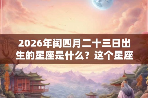 2026年闰四月二十三日出生的星座是什么？这个星座有什么缺点？