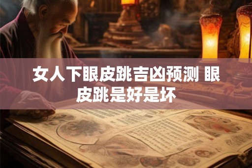 女人下眼皮跳吉凶预测 眼皮跳是好是坏