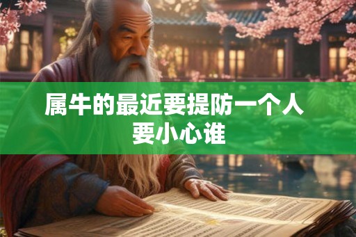 属牛的最近要提防一个人 要小心谁