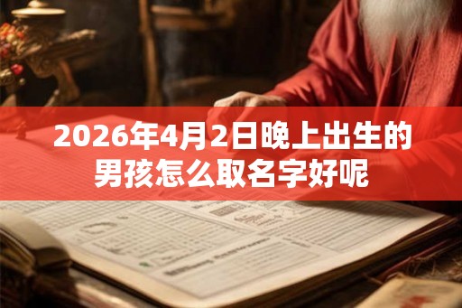 2026年4月2日晚上出生的男孩怎么取名字好呢