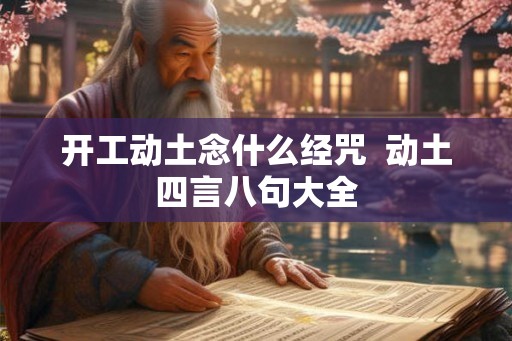 开工动土念什么经咒  动土四言八句大全