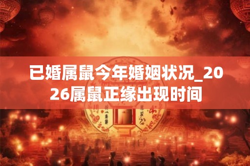已婚属鼠今年婚姻状况_2026属鼠正缘出现时间