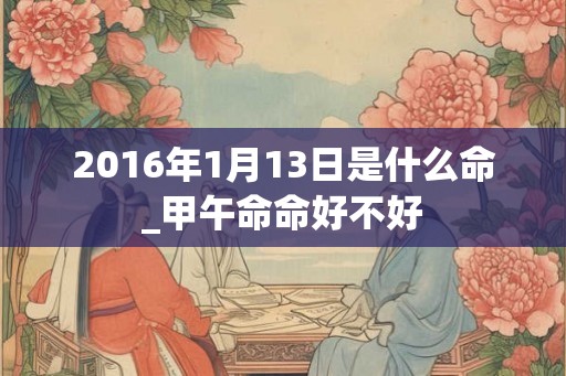 2016年1月13日是什么命_甲午命命好不好