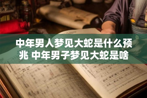 中年男人梦见大蛇是什么预兆 中年男子梦见大蛇是啥征兆