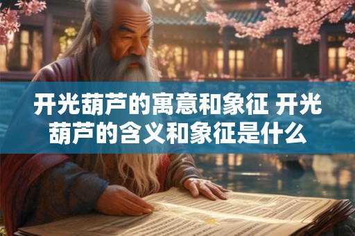 开光葫芦的寓意和象征 开光葫芦的含义和象征是什么