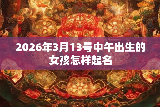 2026年3月13号中午出生的女孩怎样起名