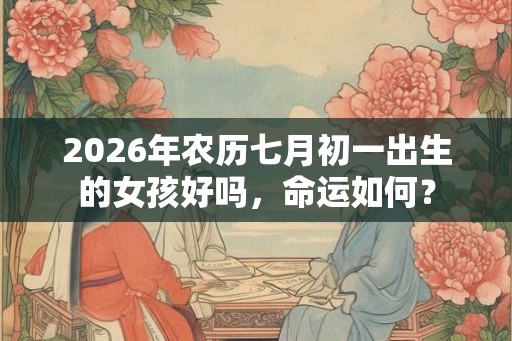 2026年农历七月初一出生的女孩好吗，命运如何？