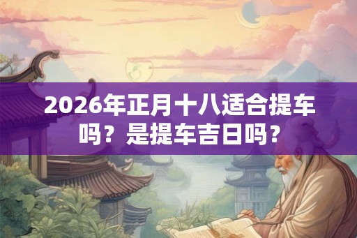 2026年正月十八适合提车吗？是提车吉日吗？