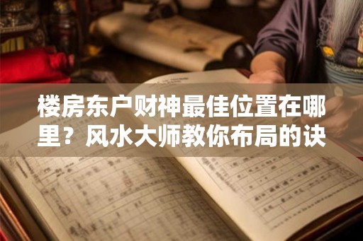 楼房东户财神最佳位置在哪里？风水大师教你布局的诀窍