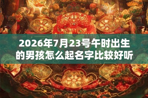 2026年7月23号午时出生的男孩怎么起名字比较好听