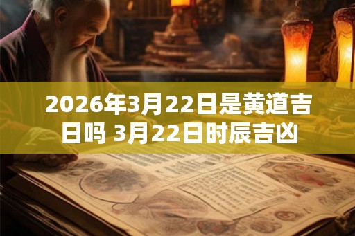 2026年3月22日是黄道吉日吗 3月22日时辰吉凶