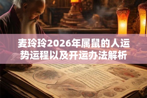 麦玲玲2026年属鼠的人运势运程以及开运办法解析