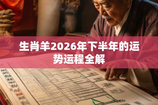 生肖羊2026年下半年的运势运程全解