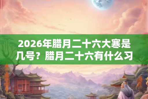 2026年腊月二十六大寒是几号?腊月二十六有什么习俗? 2026年腊月二十六大寒是几号?腊月二十六有什么习俗?