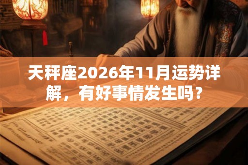 天秤座2026年11月运势详解，有好事情发生吗？