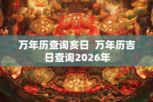 万年历查询亥日  万年历吉日查询2026年