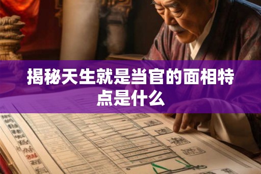 揭秘天生就是当官的面相特点是什么