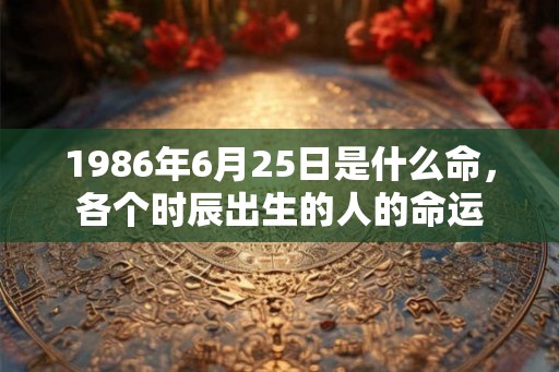 1986年6月25日是什么命，各个时辰出生的人的命运