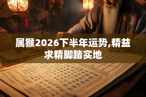 属猴2026下半年运势,精益求精脚踏实地