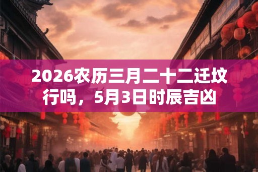 2026农历三月二十二迁坟行吗，5月3日时辰吉凶
