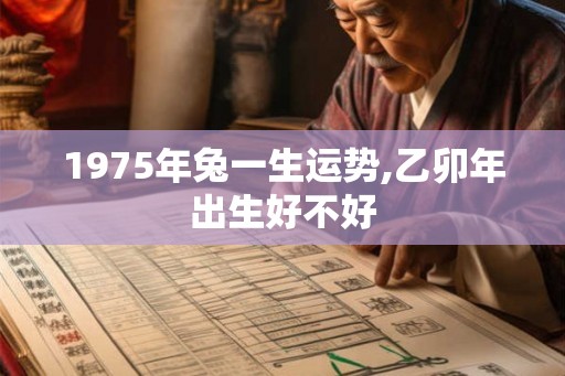 1975年兔一生运势,乙卯年出生好不好