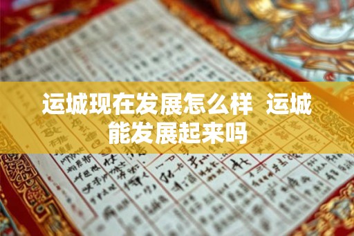 运城现在发展怎么样  运城能发展起来吗