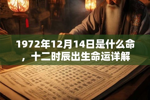 1972年12月14日是什么命，十二时辰出生命运详解