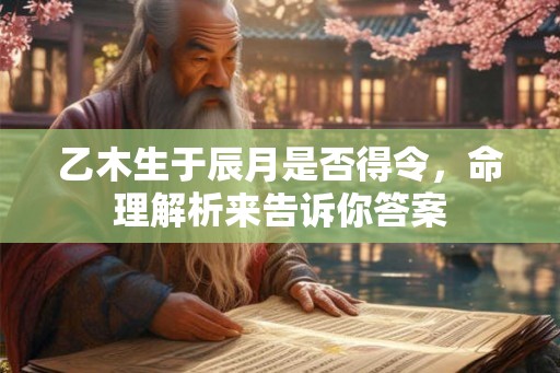 乙木生于辰月是否得令，命理解析来告诉你答案